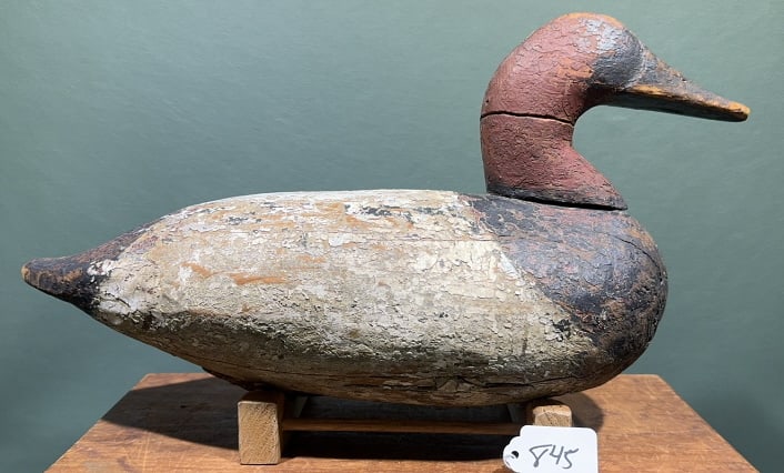 JOHN COCKEY CANVASBACK DECOY: ~ 17" X 8-1/2"