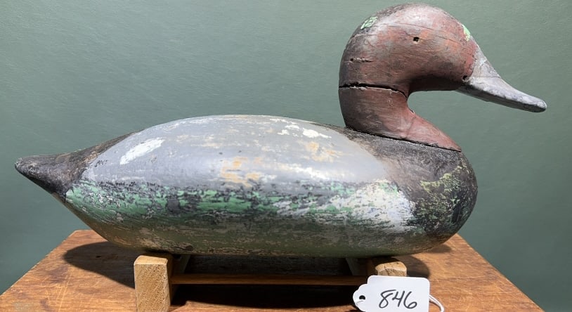 DADDY HOLLY CANVASBACK DECOY BRANDED "FRAME": ~ 14-1/2" X 7"