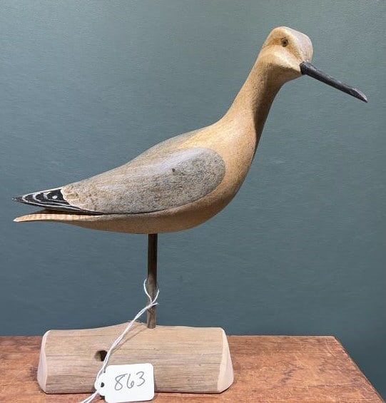 H. V. SHOURDS SHORE BIRD DECOY: ~ 10-1/2" X 11"