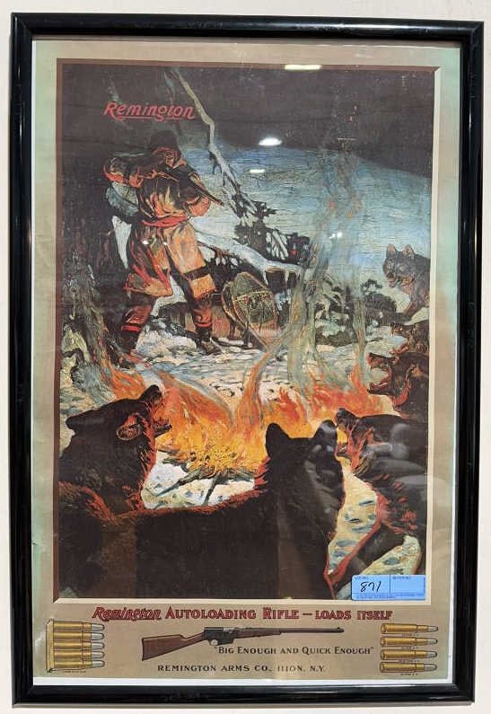 1950'S REMINGTON ARMS ADVERTISEMENT: ~31" X 21"