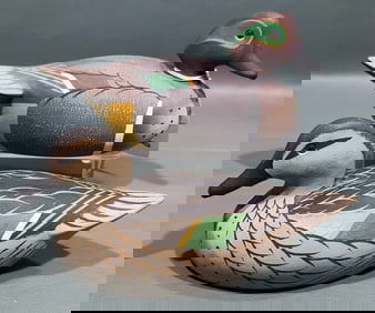 PAIR OF BARRY FUCHS QUARTER SIZE GREEN-WINGED TEAL