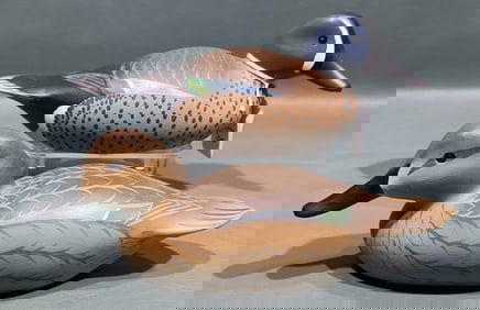PR OF BILL SCHAUBER QUARTER SIZE BLUE-WINGED TEAL