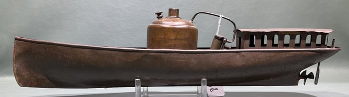 ANTIQUE STEAM ENGINE METAL BOAT