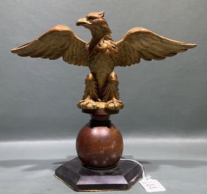 GOLD GILT CARVED WOOD EAGLE ON BASE
