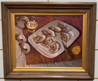 LLOYD CARGILE OIL ON BOARD OF OYSTERS & BEER