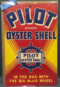 PILOT BRAND OYSTER SHELL PAPER ADVERTISING SIGN