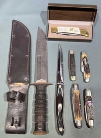 LOT OF VARIOUS HUNTING KNIVES