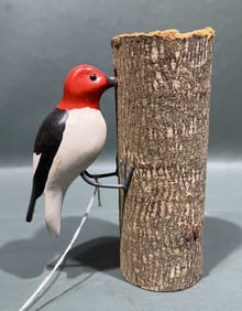 HERB DAISY CARVED WOODPECKER