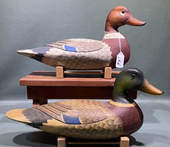 PAIR OF H. R. HORNER MALLARDS, LOVELADIES, NJ: ~ 15-1/2" LONG