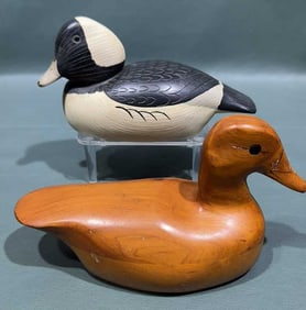 2 WM COLEMON DECOYS, NATURAL FINISH & 1/4 SIZE