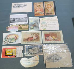 LOT OF OYSTER ADVERTISING POSTCARDS & ENVELOPES