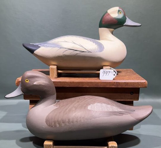 PAIR OF MADISON MITCHELL BUFFLEHEADS 1973: ~14-1/2" LONG