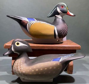 PAIR OF BILL SCHAUBER WOOD DUCKS 1991