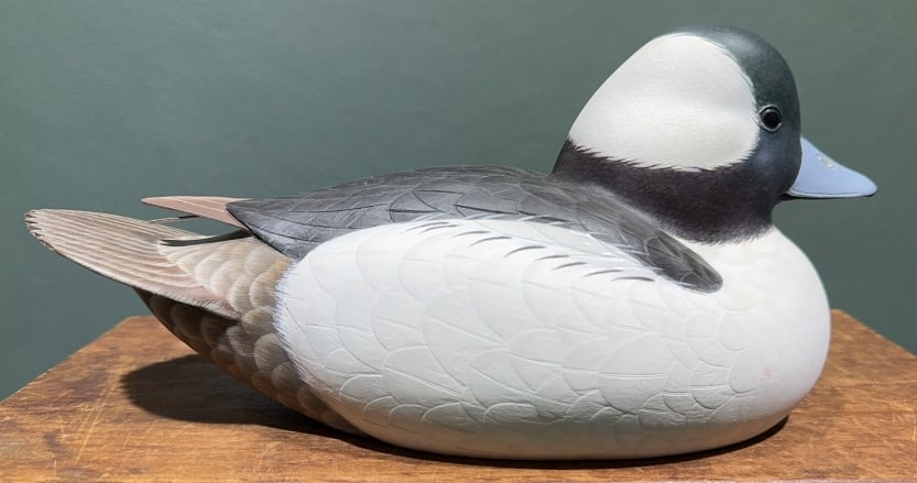 VERN LOCKVIS DECORATIVE BUFFLEHEAD DECOY 1998: NEWARK, DE. ~ 11" LONG