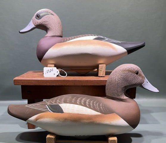 PAIR OF JOHN MEREDITH WIDGEONS 1992: ~ 15" LONG