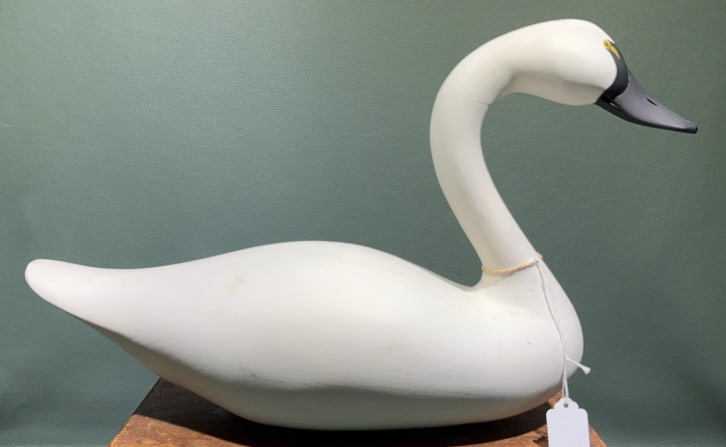 JOHN CLARK HALF SIZE SWAN DECOY 1989: ~19-1/2" X 12"
