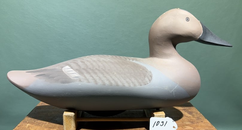CHARLES & BOB JOBES CANVASBACK HEN 1991: ~ 16-1/2" LONG