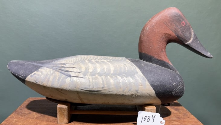CAT. JESS URIE CANVASBACK DRAKE BRANDED "EEN": ~15" LONG
