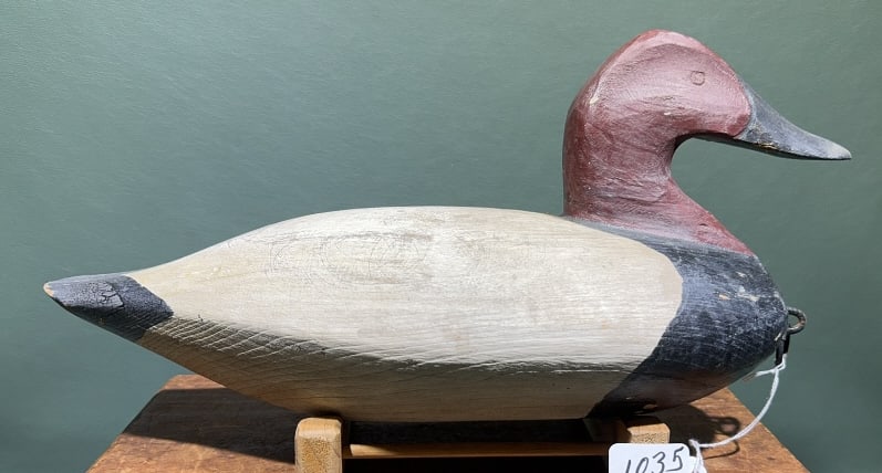 RON VICK CANVASBACK DRAKE DECOY: ~ 16" LONG
