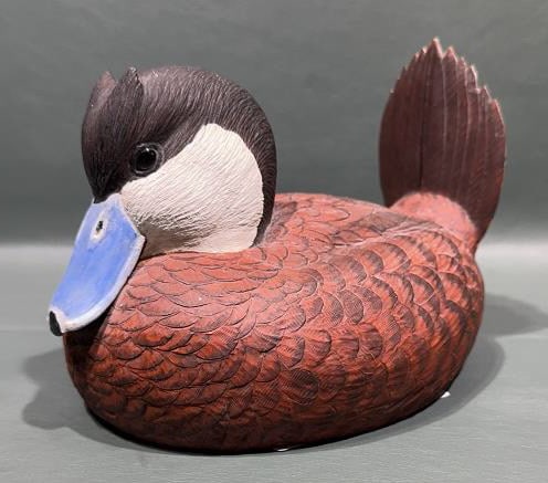 GEORGE FULCHER DECORATIVE RUDDY DUCK: 8" X 6" X 6"