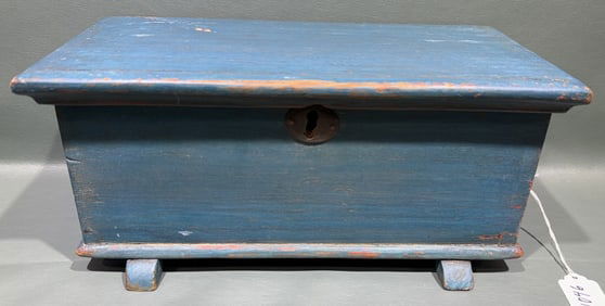 BLUE PAINTED MINIATURE SEA CHEST