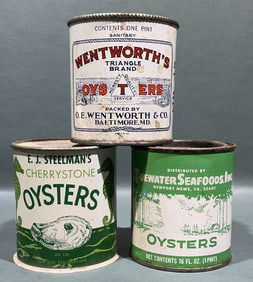 3 - 1 PINT OYSTER CANS