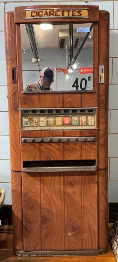 VINTAGE COIN- OP CIGARETTE VENDING MACHINE: ~