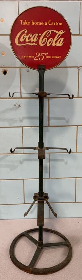 COCA COLA ADVERTISING 6 PACK DISPLAY RACK: 56" TALL
