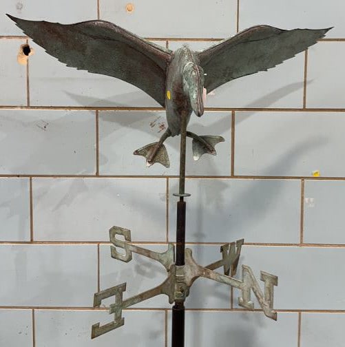 COPPER FLYING DUCK WEATHERVANE: ~