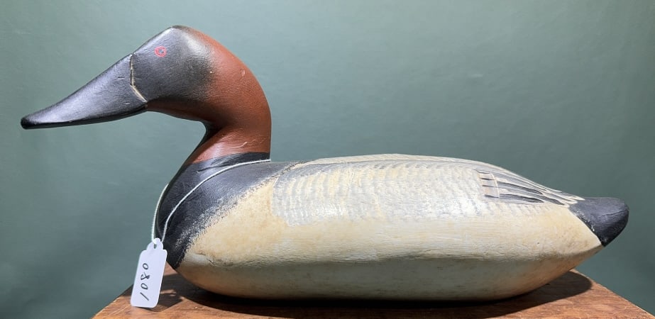 CLAURENCE (TIT BIRD) BAUER CANVASBACK IN OP: ORIGINAL PAINT ~ 16" LONG