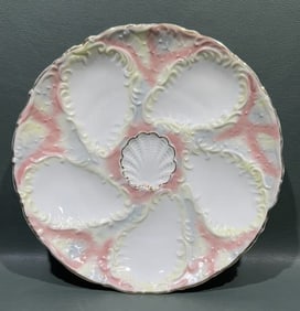 ANTIQUE HAND PAINTED OYSTER PLATE