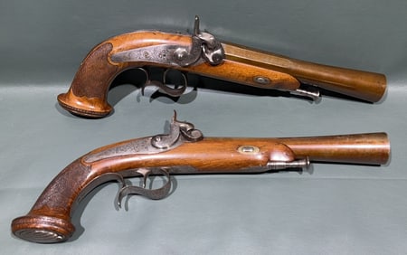 PAIR OF FP GOSSET PERCUSSION PISTOLS