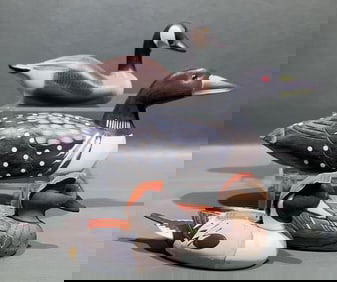 CLARENCE BAUER GOOSE, PINTAIL DECANTERS & LOON