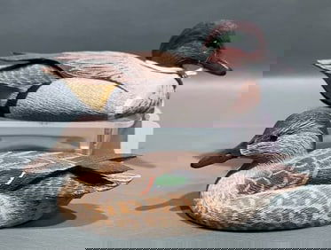 PAIR OF GREG DAISEY MINI GREEN WING TEAL