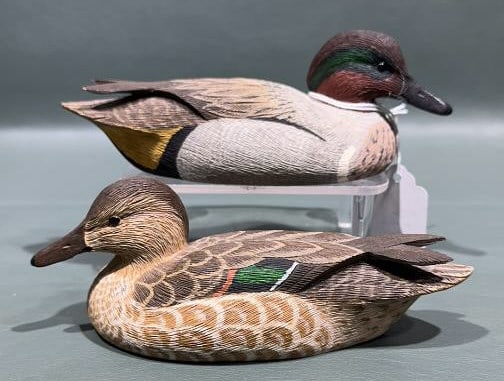 PAIR OF GREG DAISEY MINI GREEN WING TEAL: 6" LONG