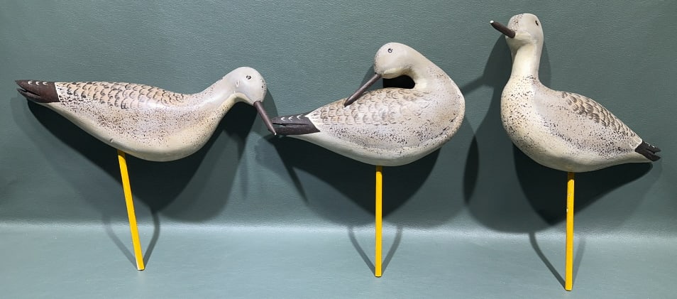 SET OF 3 LINDA ROBINSON SHOREBIRDS: 11" X 9"