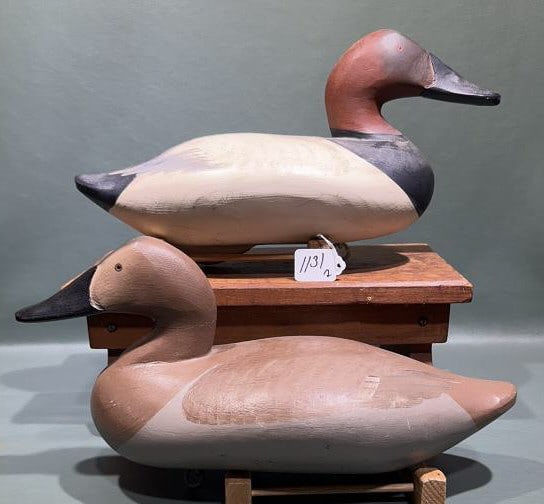 PAIR OF MADISON MITCHELL CANVASBACKS: SIGNED & DATED ~ 15" LONG