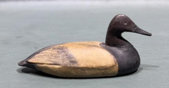 ANTIQUE MINIATURE CANVASBACK DRAKE DECOY