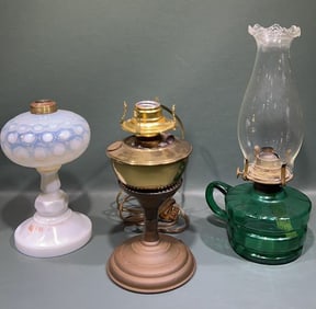 3 ANTIQUE OIL LAMPS
