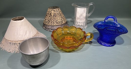 SHADES & COLORED GLASS LOT