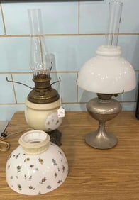 2 ANTIQUE OIL LAMPS