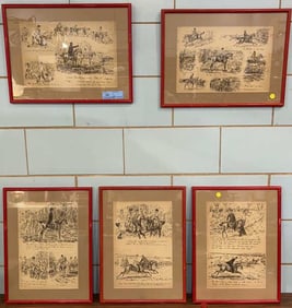 FRAMED HUNTING COMICS / CARTOONS