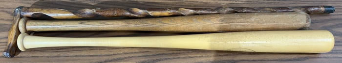 MICKEY MANTLE BAT & WALKING STICK