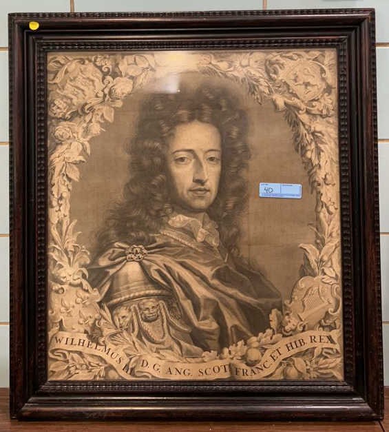 LARGE "KING WILLIAM III" EARLY FRAMED PRINT (1 of 4)