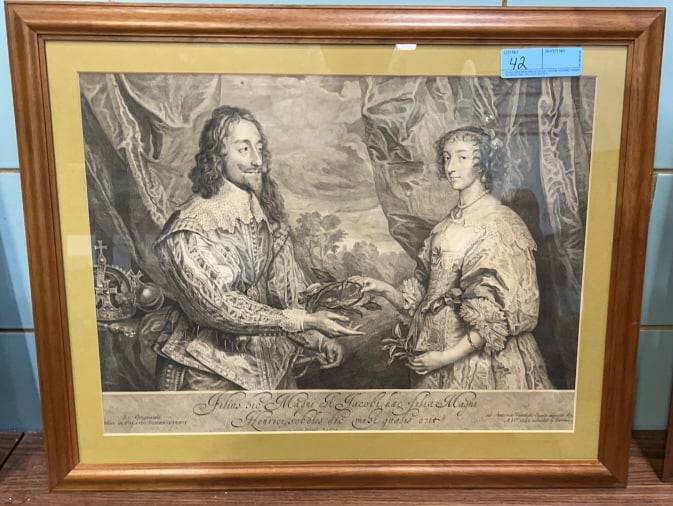 PIERRE DREVET LOUISDE FRANCE AFTER HYCINTHE RIGAUD: ~ 27" X 22-1/2"(all sizes are approximate for shipping calculations for detailed sizes please contact us)