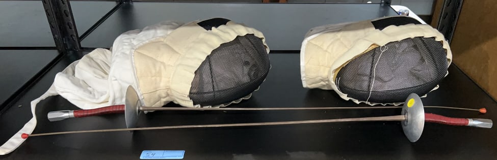 FENCING SUITS & SWORDS: ~ 40" LONG (all sizes are approximate for shipping calculations for detailed sizes please contact us)
