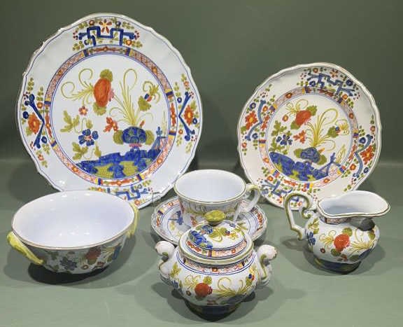 LARGE SET OF HANDPAINTED ITALIAN DISH SET (1 of 9)