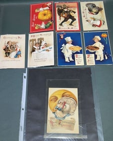 COLLECTION OF THANKSGIVING & PATRIOTIC POSTCARDS