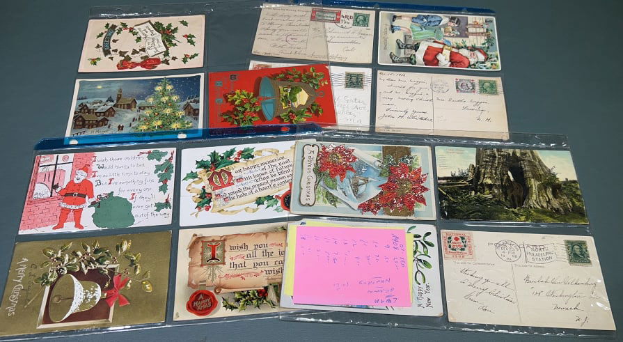 COLLECTION OF CHRISTMAS SEALS & POSTCARDS: ~