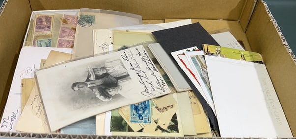 LARGE LOT OF VARIOUS POSTCARDS & STAMPS